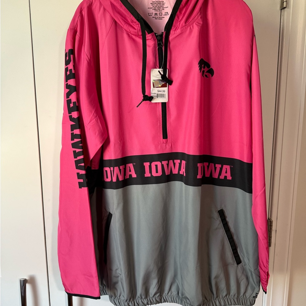Pink and Gray Iowa Hawkeyes Pullover Jacket